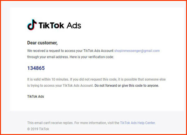 check mail để lấy mã nạp tiền TikTok