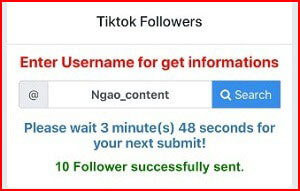 tăng 10 lượt hack TikTok followers