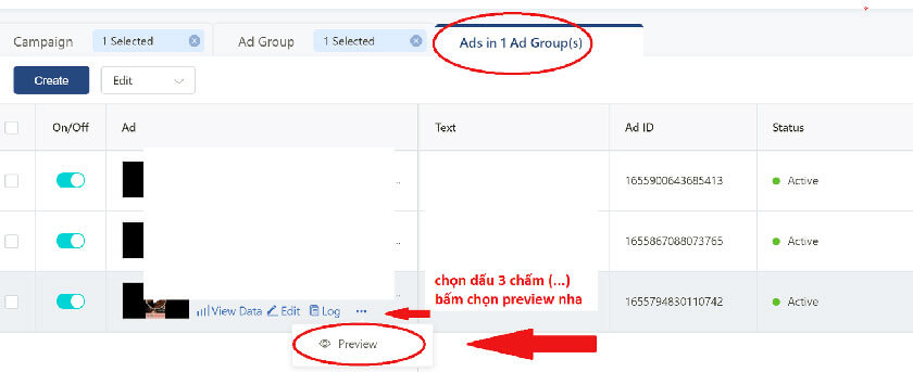 Chọn preview