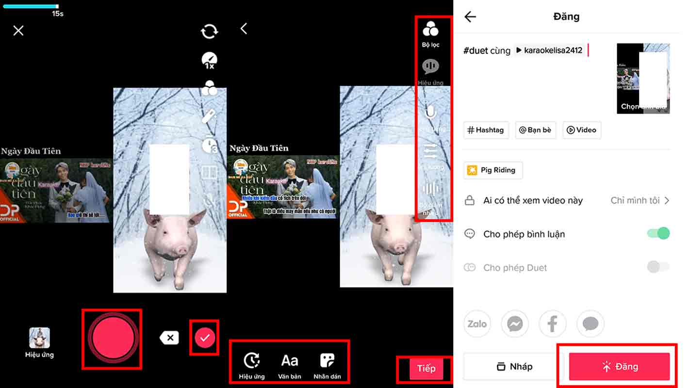 Đăng video hát karaoke lên TikTok